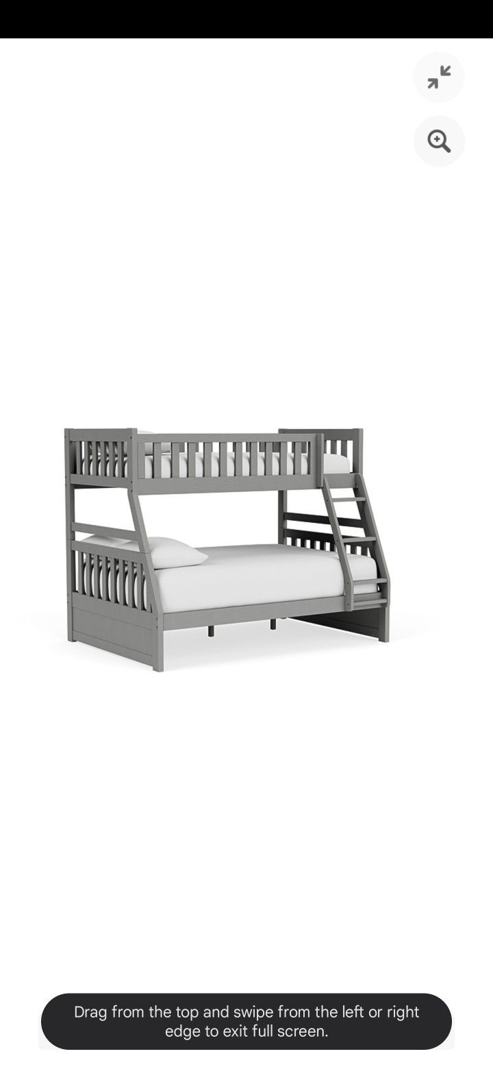 Hayden Bunk Bed in Gray, Twin/Full For Sale