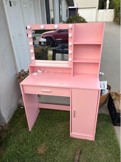 Pink vanity