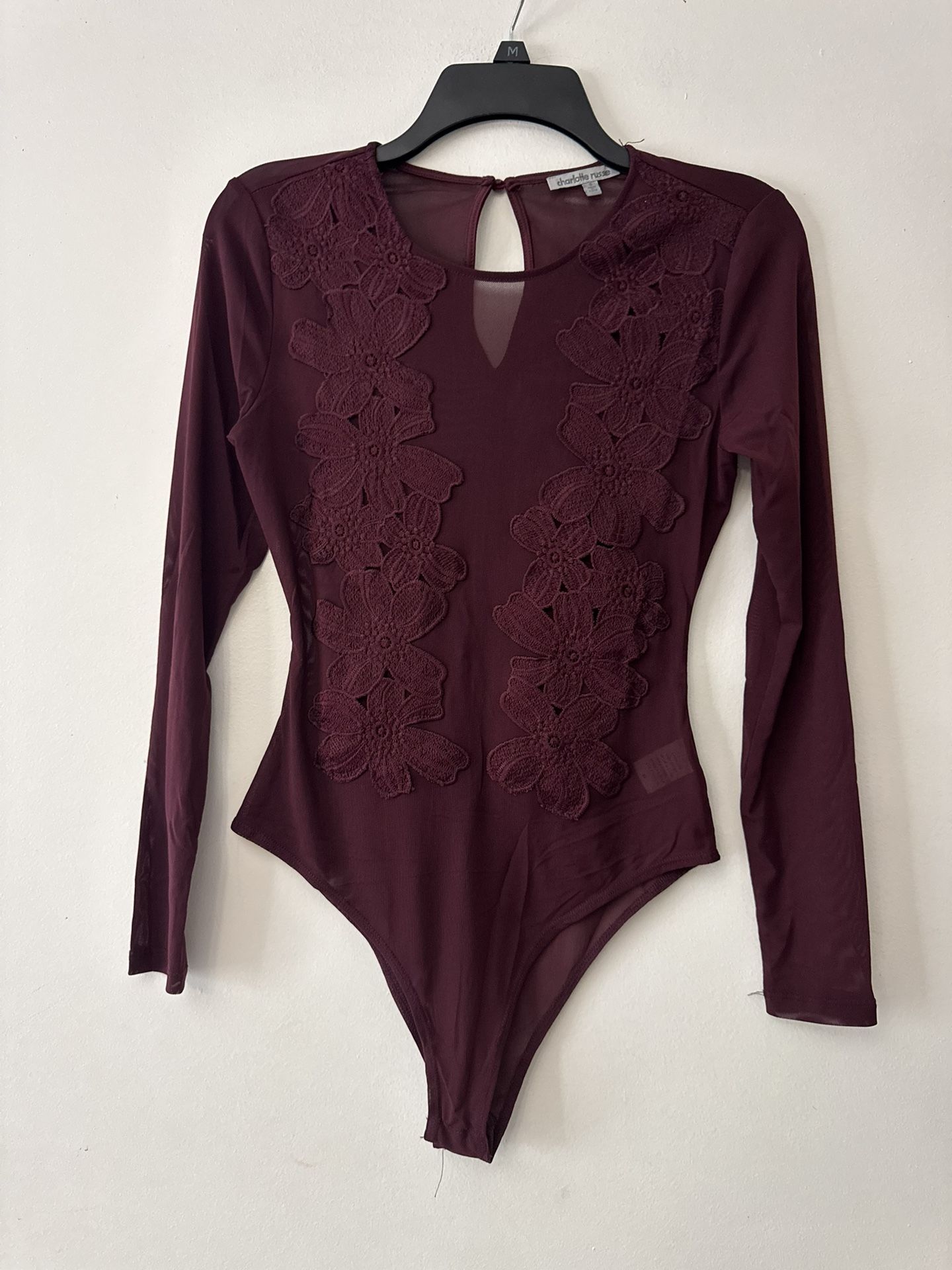 Burgendy Charlotte Russe Bodysuit