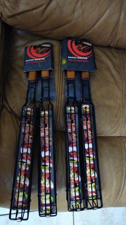 (4) Non-Stick Kabob Baskets