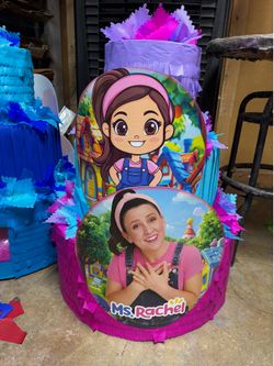 Ms. Rachel three tier pinata with balls