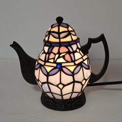 Stained Glass Teapot Accent Lamp