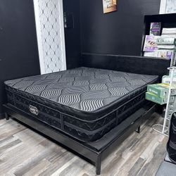 Queen Pillows Top With Free Box Spring - Same Day Delivery 