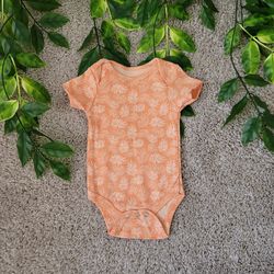 Baby Boy Orange Leaf Onesie (0-3 Months)