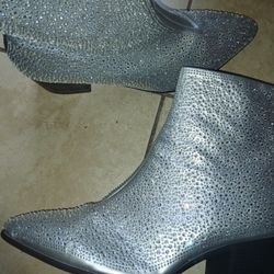 Silver BLING BOOTS.  size11-12