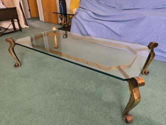 3/4 in beveled glass top coffee table