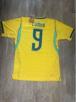 Brazil Nike Home Jersey #9 Cunha – Yellow (size large fits medium)