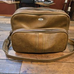 Vintage Airway Carry-on faux leather Luggage Suitcase Bag Purse Satchel 