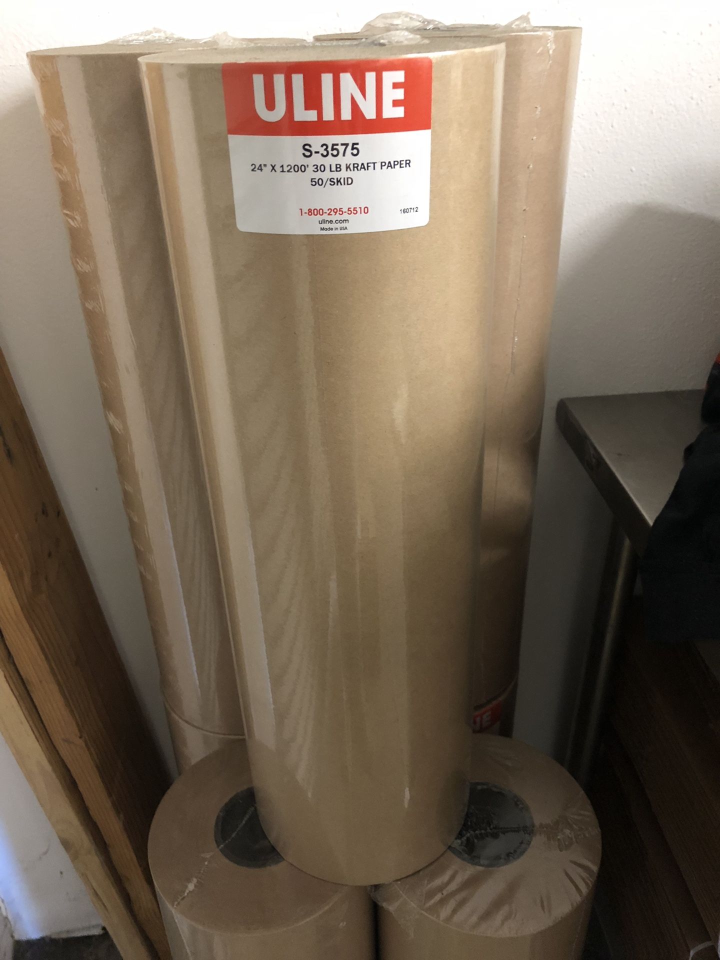Uline Kraft Paper Roll-30lbs 24”x1,200’