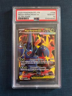 Pokémon Mega Heracross ex 108/094 Me02 Phantasmal Flames Ultra Rare Holo PSA 10