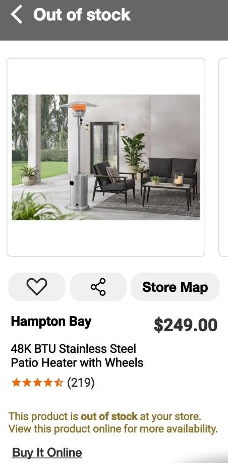 Hampton Bay 48k Patio Heater 