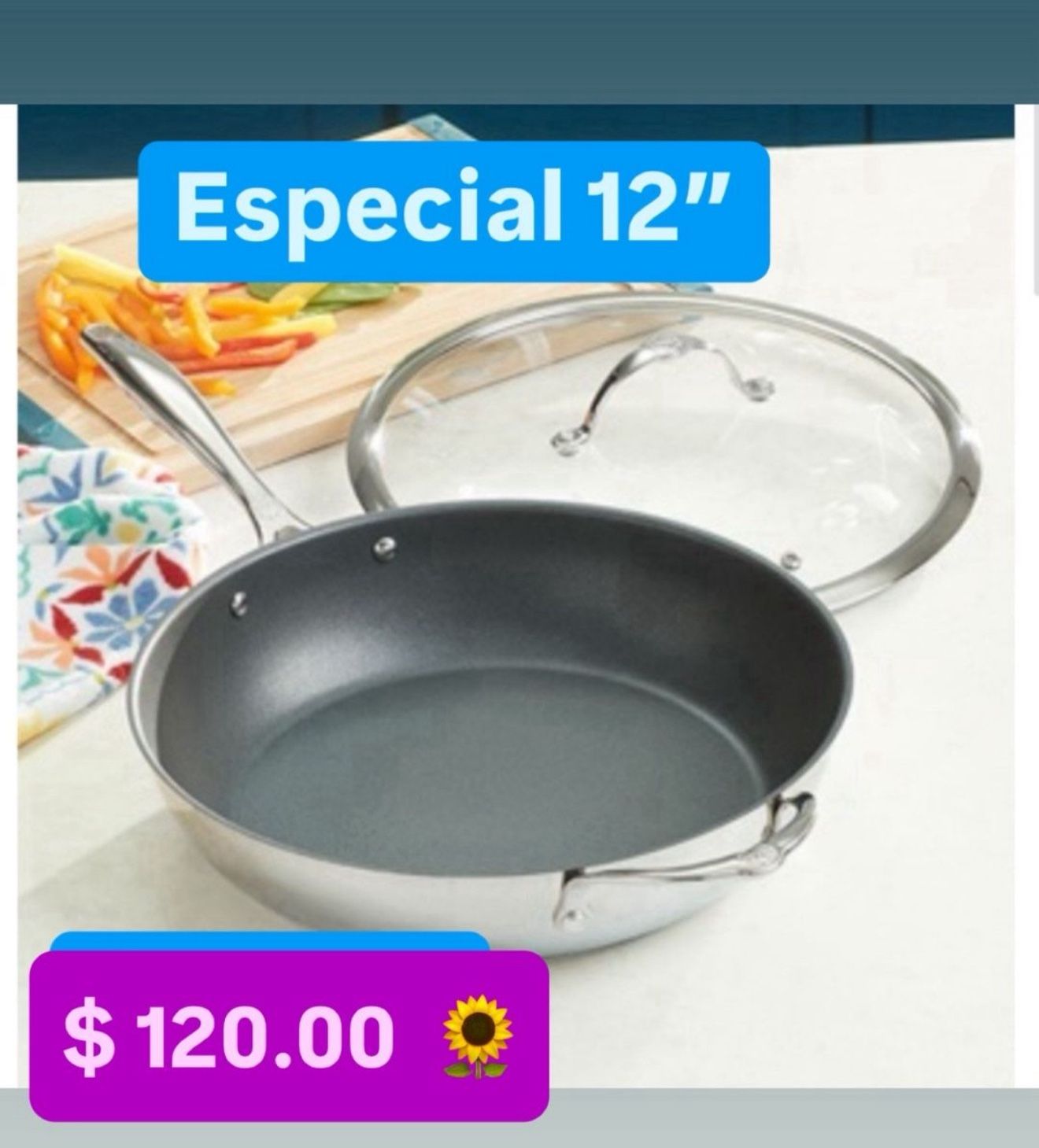 Sartén De 12” Hondo Antiadherente  Prepara Tus Comidas Favoritas Especial $120.00  Princess House Ventas Finales 