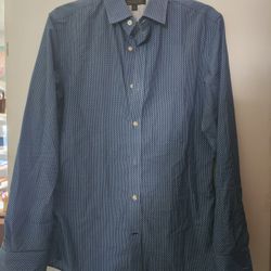 Blue Banana Republic Non-Iron Tailored Slim Fit Long Sleeve Button Down