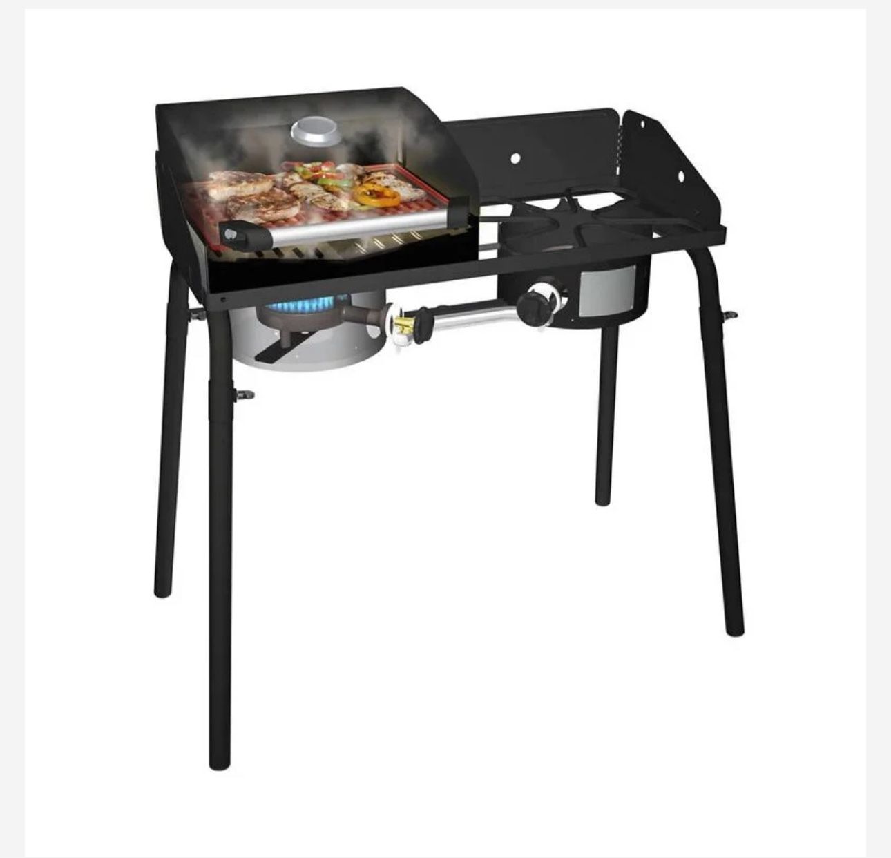 Camp Chef Stove With Flat Top Griddle And New BBQ Grill Box