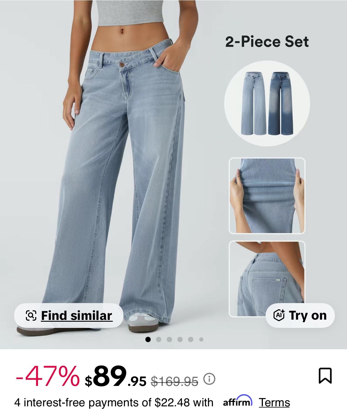 Halara Flex Asymmetrical Jeans