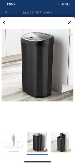 13.2 Gal 50/L Motion Sensor Kitchen Garbage Can (black Stainless Steel)