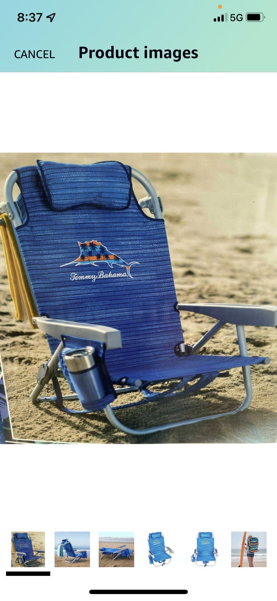 NEW Tommy Bahama’s Backpack Chair  Blue