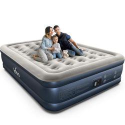 Queen Air Mattress 18 Inch Raised Blow Up Bed Built-In Pump iDOO Guest Bed 650 lb