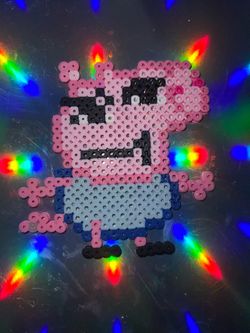 George Pig With Roblox Face Perler Bead