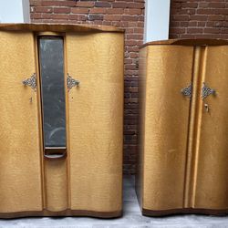 Vintage 1950’s Wardrobe Armoire Set