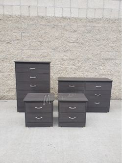 Gray Matte Bedroom Dresser Set