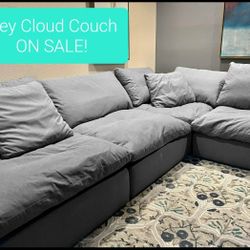 Grey Cloud Modular Sectional Couch Sofa 