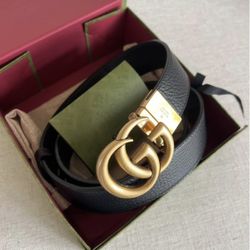 Gucci Men’s Reversible leather belt with Double G buckle - black/brown