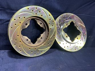 Gold Zinc Front Brake Rotors - Honda Accord 90-97 HI-QUALITY DRILLED SLOTTED