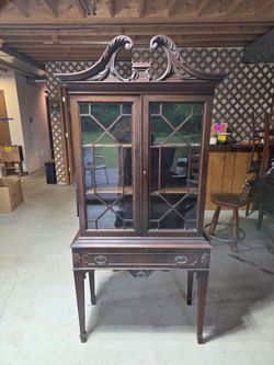 English Mahagony Showcase China Cabinet by SLIGH company