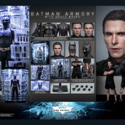 Hot Toys Batman Armory With Batman & Bruce Wayne Dark Knight Rises