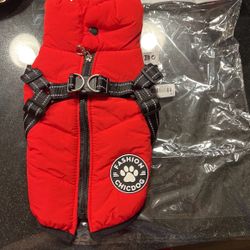  XSmall Red Puffer Vest For Dogs With Front D Ring 