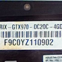 STRIX GTX970 GRAPHICS CARD 