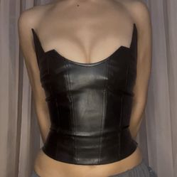 Delvina Lace Up Leather Corset XS, Then: $62