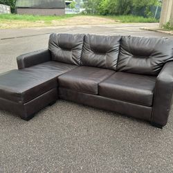 Free Delivery! Large Brown Sectional Couch