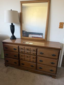 Wood Dresser With Mirror
