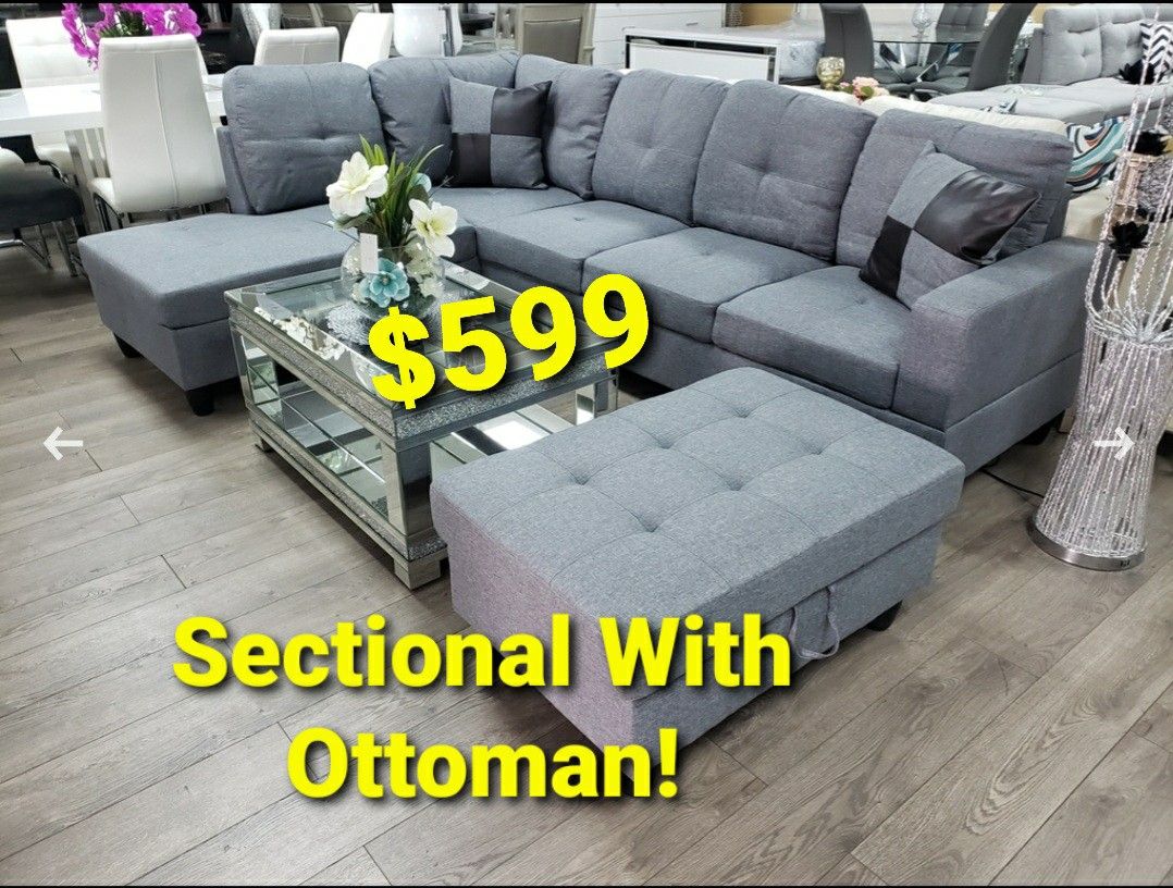 Sectional With Ottoman Included