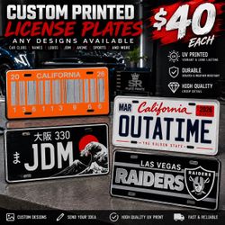 Custom Printed License Plates – Any Design