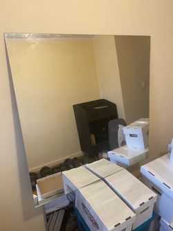 Large Frameless Wall Mirror