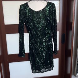 Green Sequins Dress
