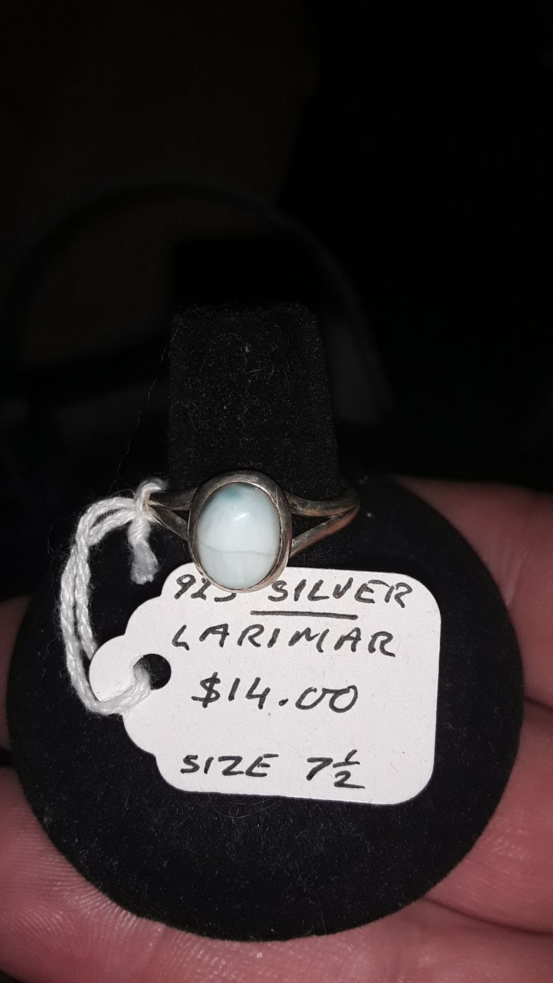 sterling silver and stone ring size 7 and 1/2