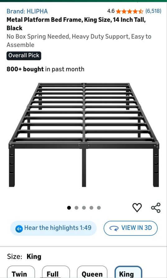 metal bed frame king size