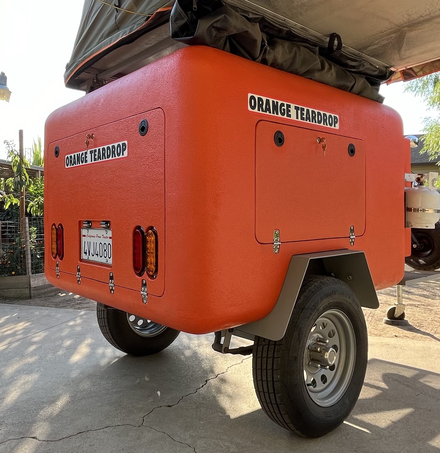 Orange Teardrop Trailer Brand new custom built Off road mini compact traveler camping trailer