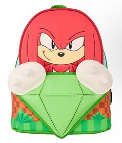 Loungefly Sonic The Hedgehog Limited Edition Knuckles Emerald Glitter Mini Backpack