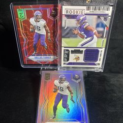 Dallas Turner Patch R/C + Numbered Card: Minnesota Vikings 