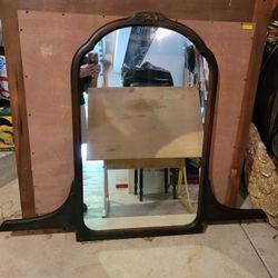Antique Wood Vanity Mirror 24"W x 38"H