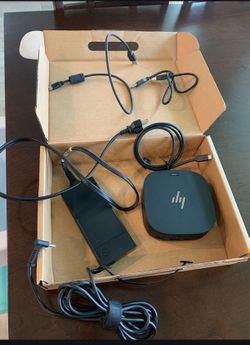 HP USB-C Docking Station with Cables and Power Adapter