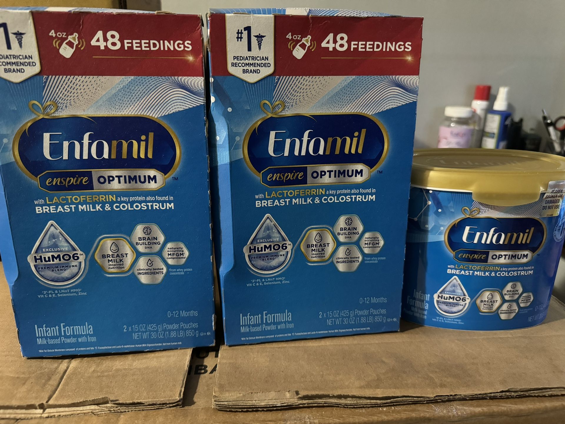 Enfamil Enspire Optimum Powder Formula - 2- 30oz Boxes 1- 20oz Box