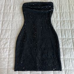 Black Sequin Mini Dress