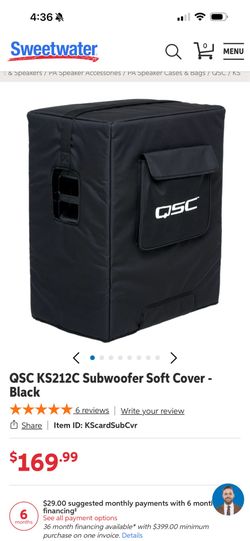 QSC KS212C Subwoofer Soft Cover - Black