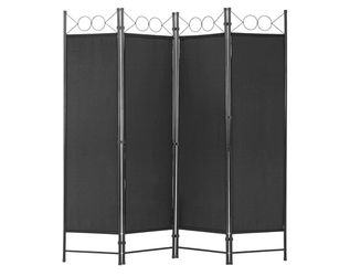 6FT Folding Room Divider 4 Panel Privacy Screen Partition Black